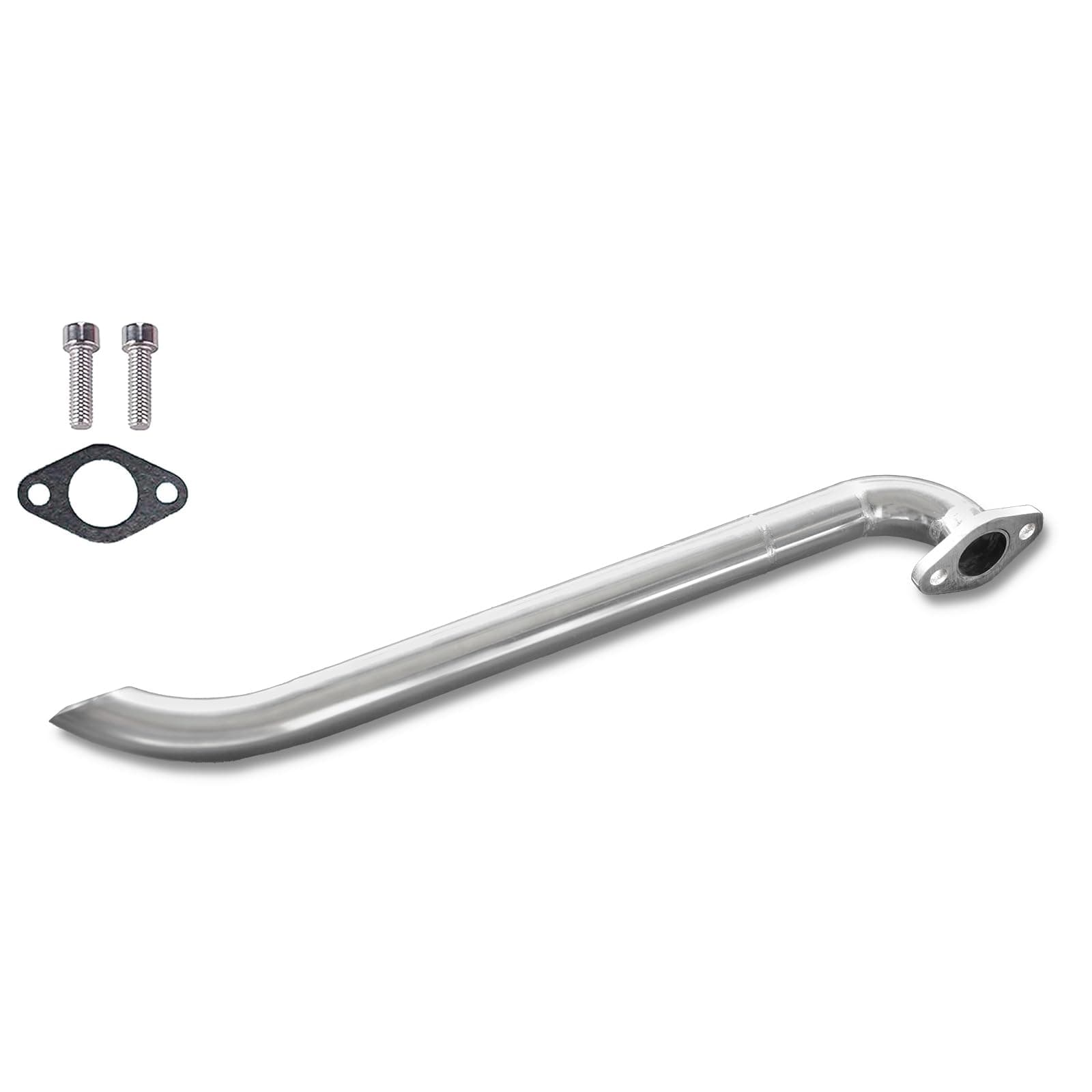 JMCHstore Header Pipe for Lifan 79cc/105cc Engine for Coleman B100 RB100, Mega Moto MMB80 MMB105, Phatmoto Gas Bike, Motovox MBX10 Orxyearth Dirt Kids Mini Bike MMK80 Go Kart (Silver)