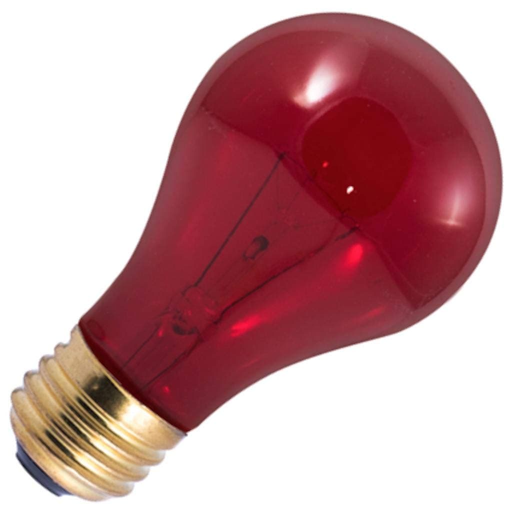 Incandescent A19 Medium Screw Base (E26) Light Bulb, 25 Watt, Transparent Red