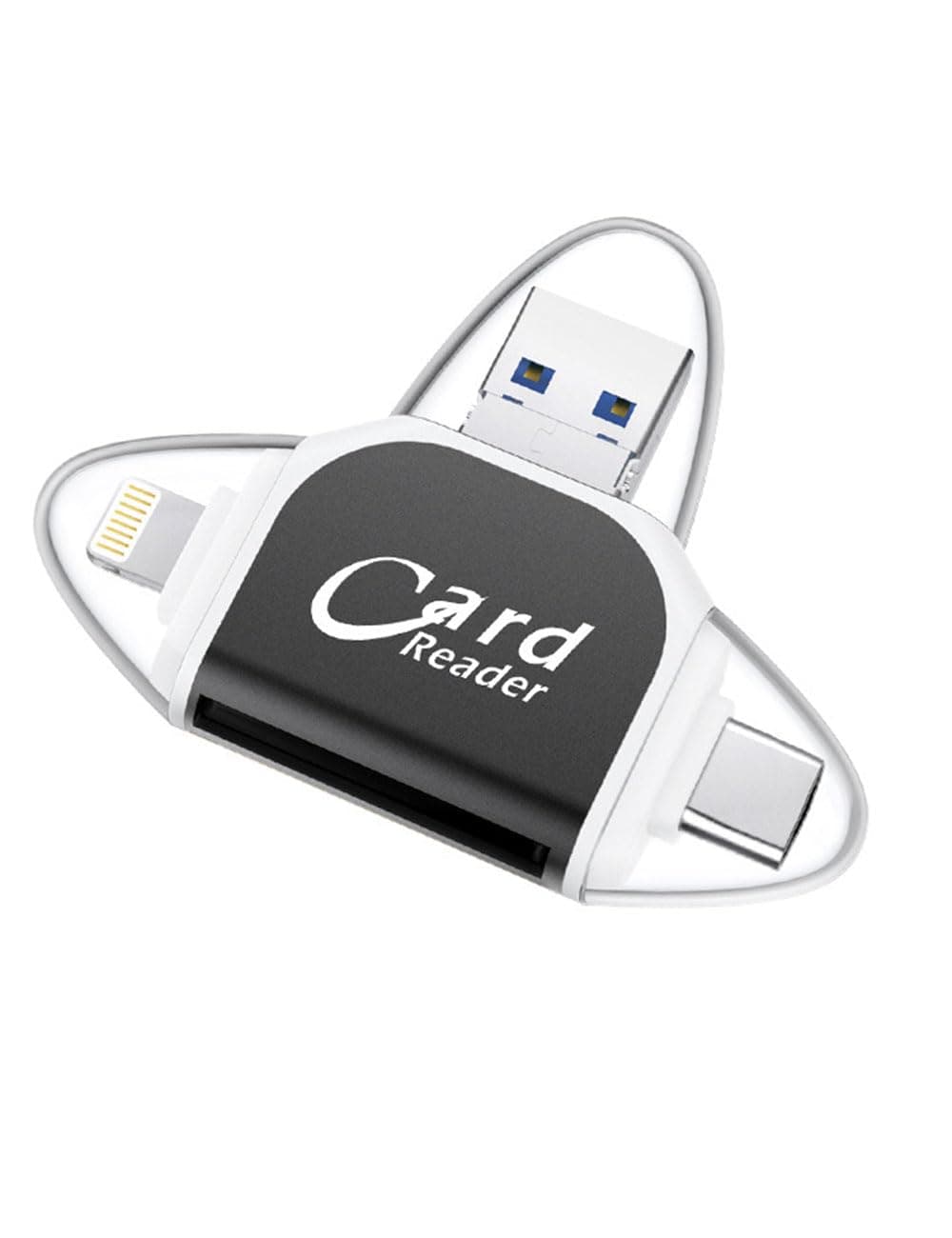 4 in 1 SD Card Reader - High-Speed Transmission, Versatile Compatibility, and Simultaneous 4-Card Operation (Black), LY-CR-04