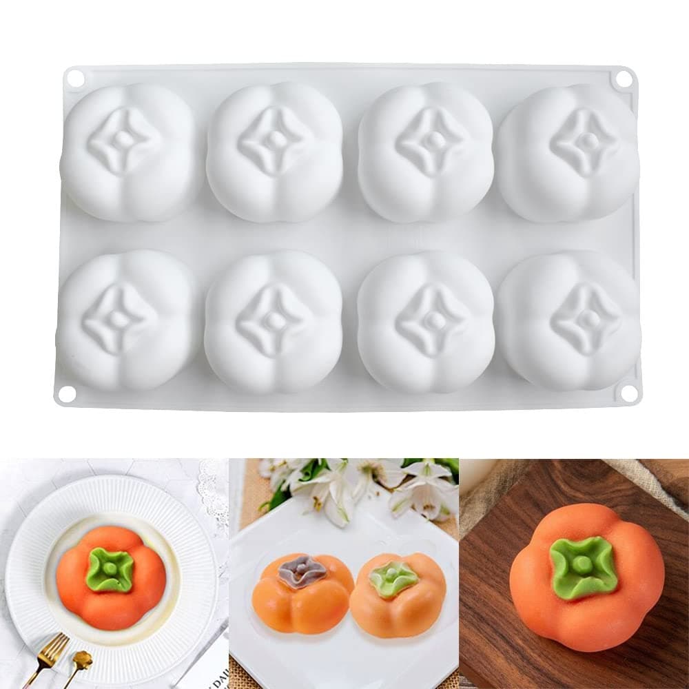 Silicone Mold Baking Pan Non-Stick Baking Pastry Chocolate Cake Dessert DIY Decoration Tools (Persimmon W_11.8x6.8x0.18 inch)