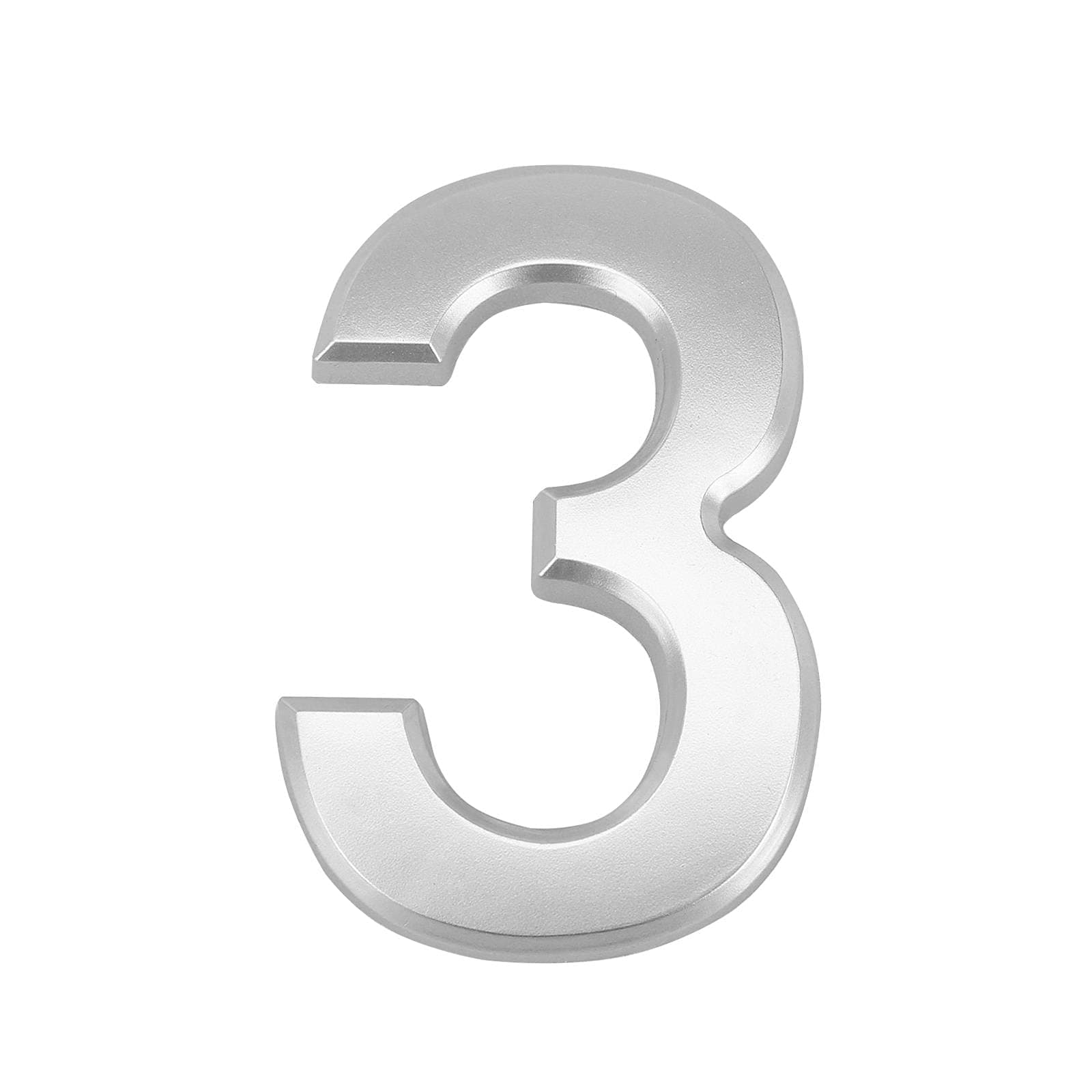 32nd Chrome Effect ABS Plastic Door Number with Self Adhesive Back 7CM - 3