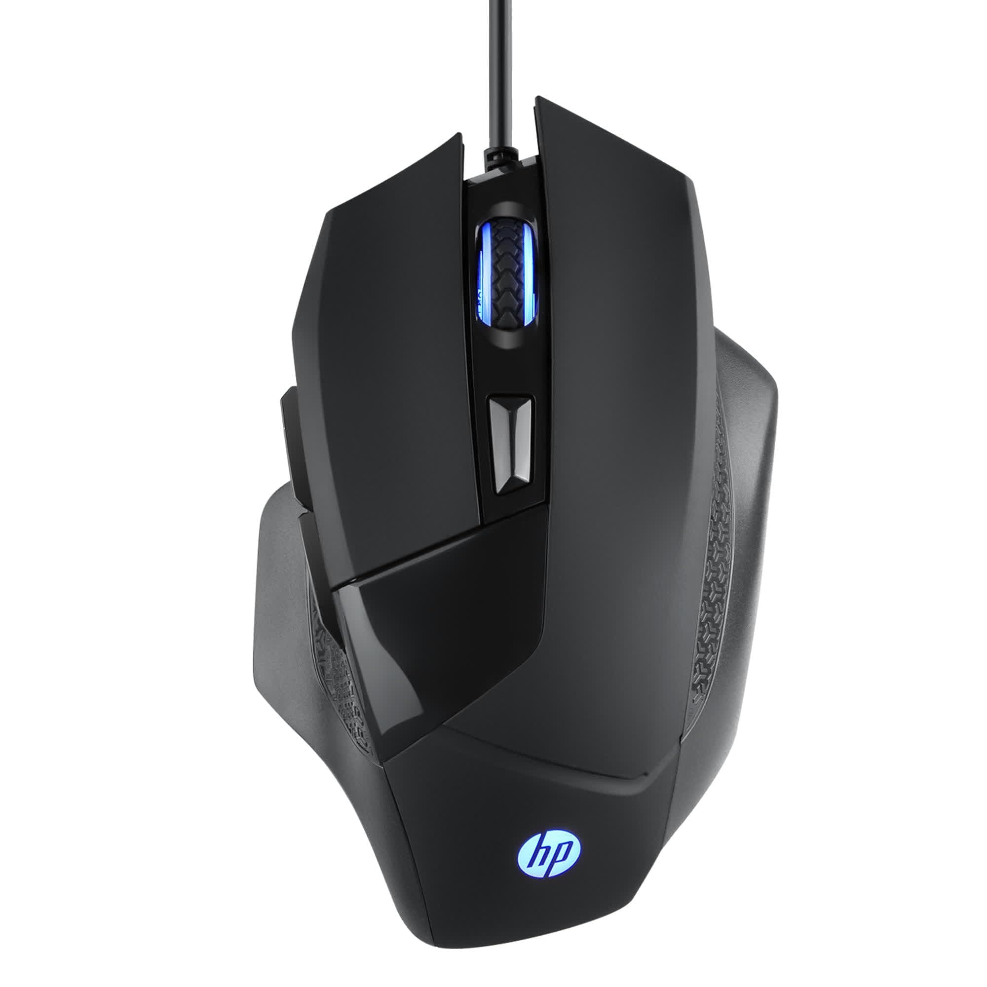 HP G200 Backlit USB Wired Gaming Mouse with Ergonomic Design, All Customizable Buttons, Adjustable 4000 DPI, RGB Breathing LED Lighting, Anti-Slip Scroll Wheel / 3 Years Warranty (7QV30AA)