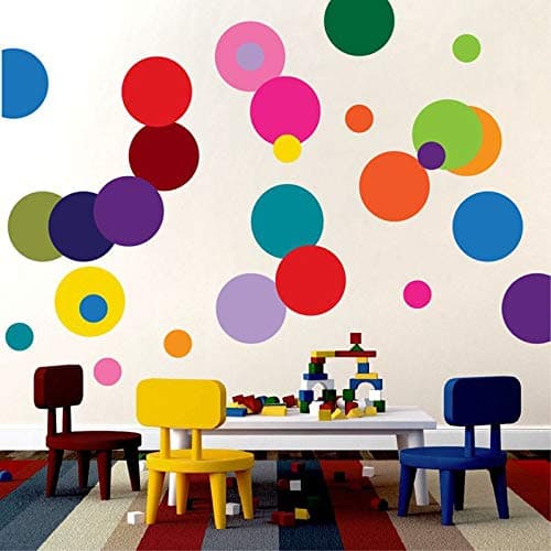 Polka Dots Wall Decals- Vinyl Wall Decal Dots Removable -Wall Decor Stickers Wall Dots for Bedroom Living Room Kids Boys and Girls