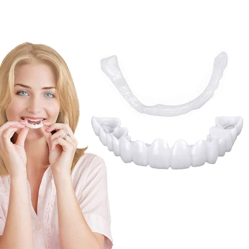 Dentures Fake Smile Teeth Moldable Customizable Temporary Top Teeth for Snap On Instant & Confidence Smile