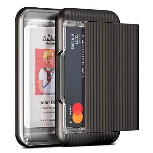 Damda Wallet Slim Hard Case Minimalist Semi Auto Wallets with RFID Card and Pouch