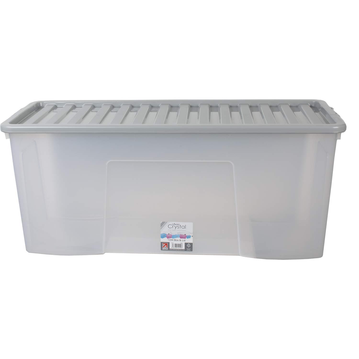 EXTRA LARGE CLEAR PLASTIC STORAGE BOX WITH LID 133 LITRE