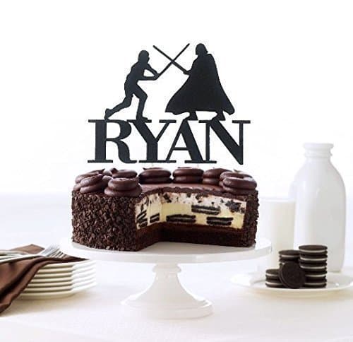 Luke VS Darth Vader Inspired Cake Topper, Custom Name Cake Topper, Birthday Party Decoration