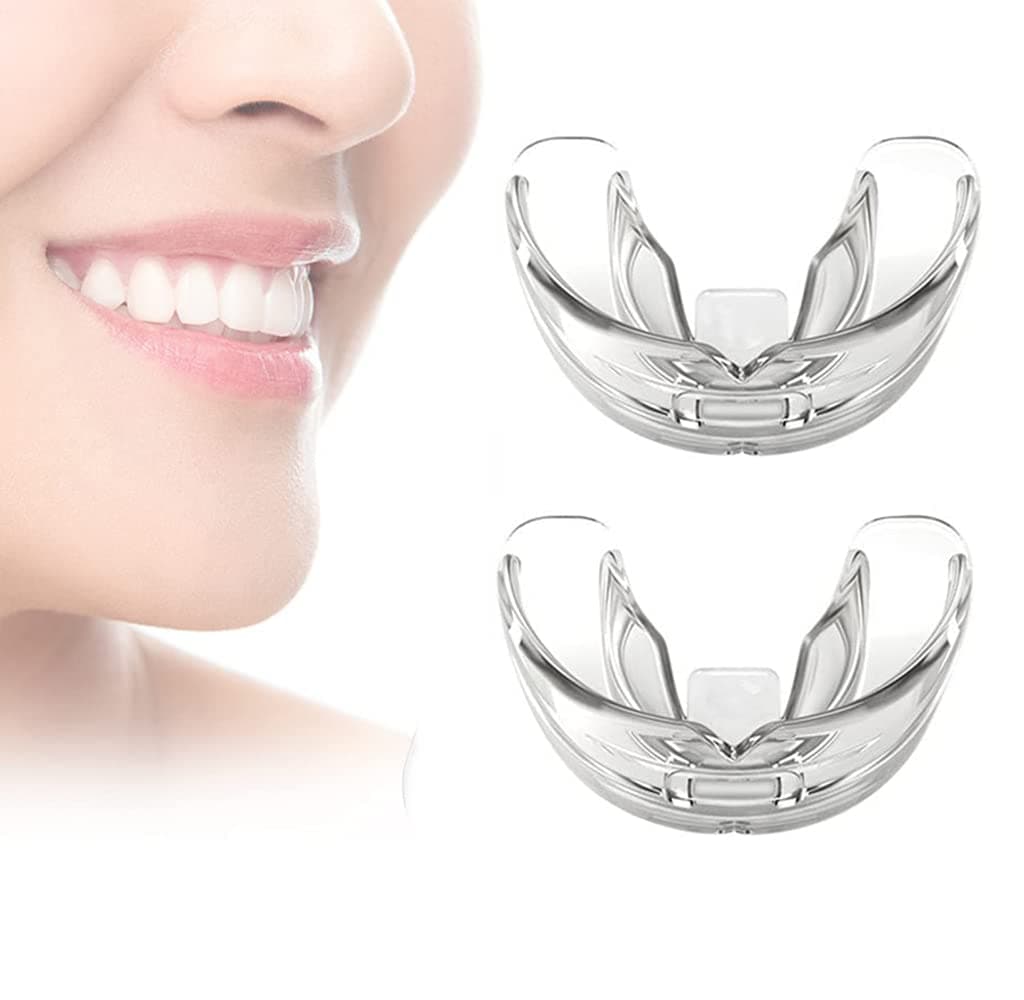 Sichumaria 2Pcs Mouth Guard For Teeth Grinding Aligner Front Braces Night Protector Whitening Tray & (Soft+Hard)