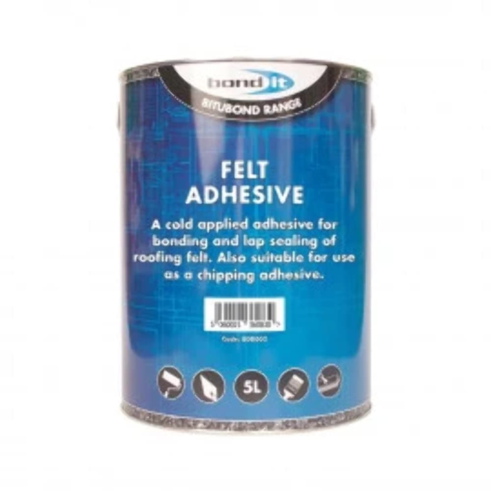 Bond ItFelt Adhesive | Cold Applied Roofing Felt Adhesive for Bonding and Lap Sealing - Suitable for Bonding Mineral Chippings to Bituminous Surfaces - 5 Litre