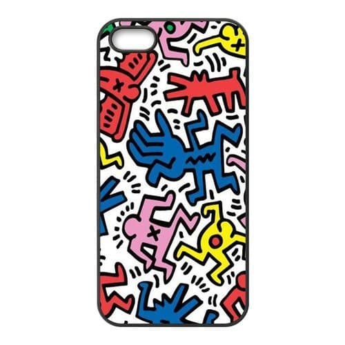 Customizable Durable Rubber Material ZQ Keith Haring iPhone 5 5S Back Cover Case