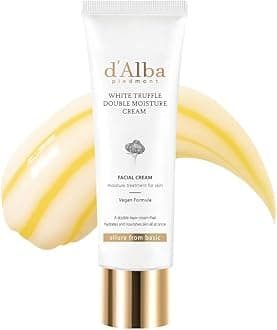 d'alba Piedmont White Truffle Double Moisture Cream, 2-in-1 Face Moisturizer, Vegan Skincare, Vegan Collegen, Skin Firming, Tightening, Dual Formula in ONE tube, Korean Skincare (2.02 oz)