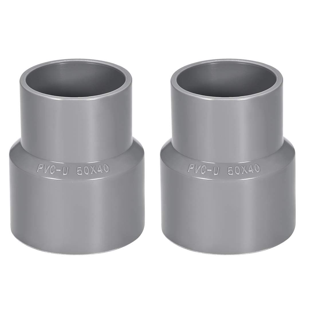 sourcing mapPVC DWV Reducing Coupling Schedule 40 Gray 40mm x 50mm Socket 2Pcs