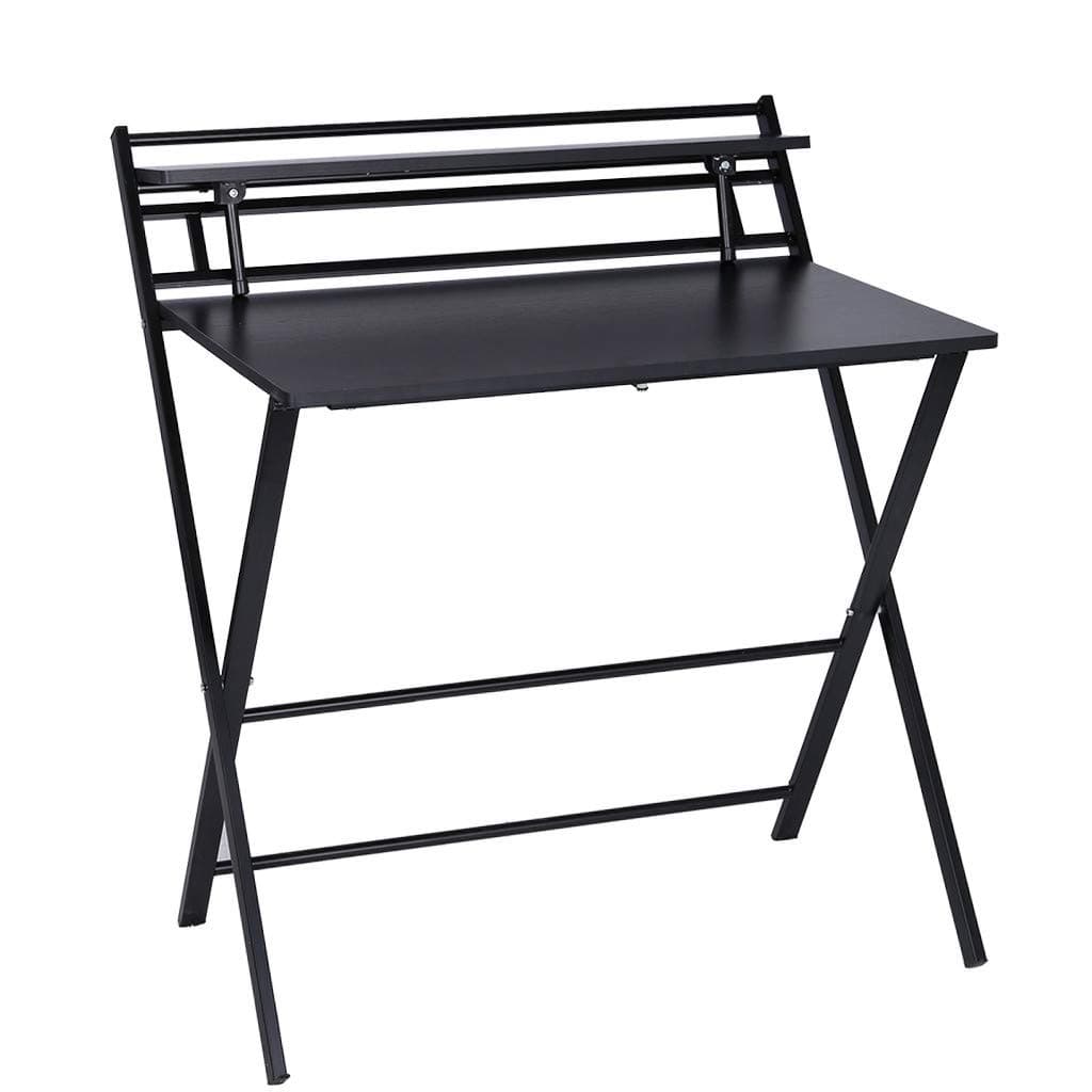 Fullyday Folding Study Desk, Home Office Desk for Small Space, Simple Laptop Writing Table, 32x20x29 Inches, Ship from USA (Black)