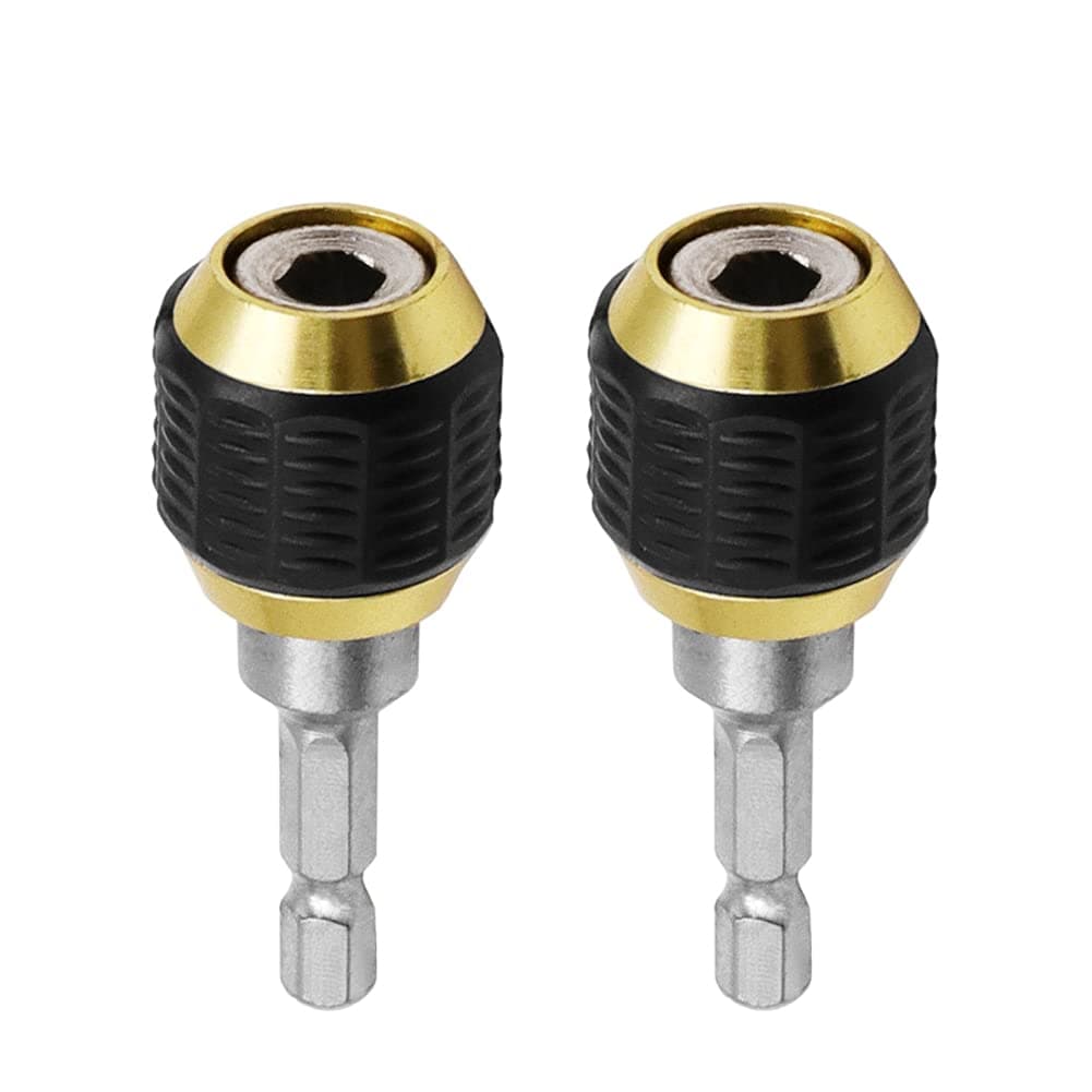2 Pcs 1/4 Inch Hex Shank Drill Bit Extension Screwdriver Bit Holder Extension Rod Self-locking Drill Bit Holder Quick Release Connector Power Drill Tool [60mm Length]