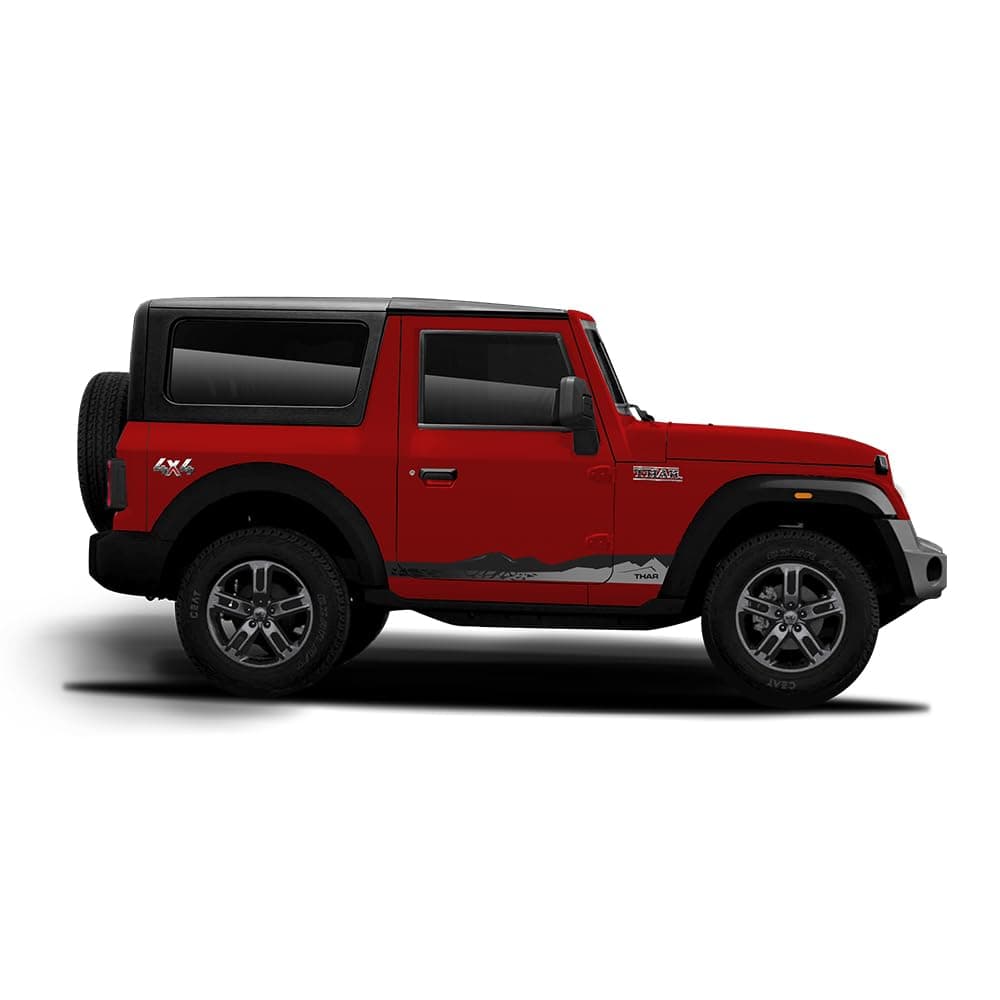 IDE AutoWorks |Explorer Edition Decal Made for Mahindra Thar | Side Decals | Colour - Red Rage| Size - 15.5 x 7 cm