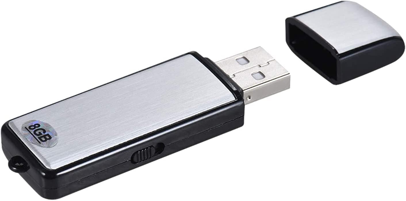 8GB USB Digital Audio Voice Recorder USB Disk Flash Drive Memory Stick 18 hours Recording Rechargeable for Office School,SK-858