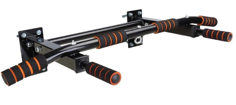 MAXSTRENGTH Max Strength-5 in 1 Heavy Duty Wall Mounted Pull Up Bar Steel Bracket With Foam Handles For Chin Ups Upper Body Training For Toned Arm Shoulder And Back Muscles Home Workout