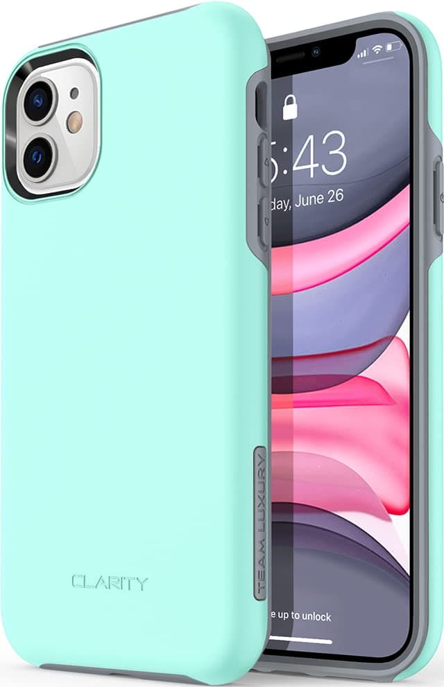 TEAM LUXURY Designed for iPhone 11 Case, [Military Grade Protection] Shockproof [Dura Layer] Premium Protective Phone Case Cover for iPhone 11, 6.1 Inch (Turquoise)