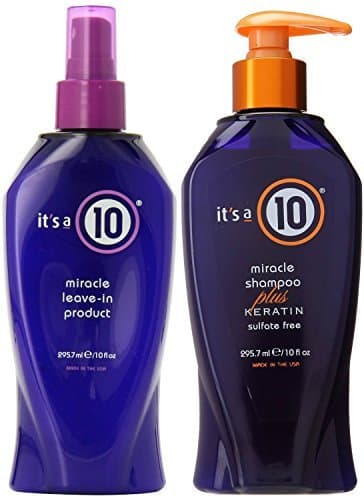 Bundle: It's a 10 Miracle Leave-In Product, 10 Ounce + It's a 10 Miracle Shampoo Plus Keratin, 10 Ounce by Beauty It Is