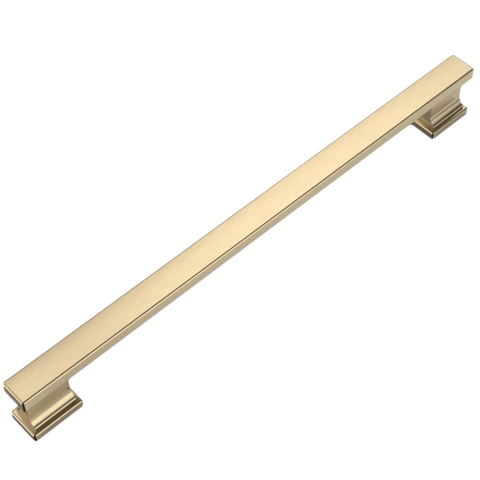 Amerdeco 10 Pack Brushed Brass Cabinet Pulls 7 Inch Hole Center Gold Drawer Pulls Cabinet Hardware Kitchen Cabinet Handles for Bathroom Dresser Pulls ZH00013