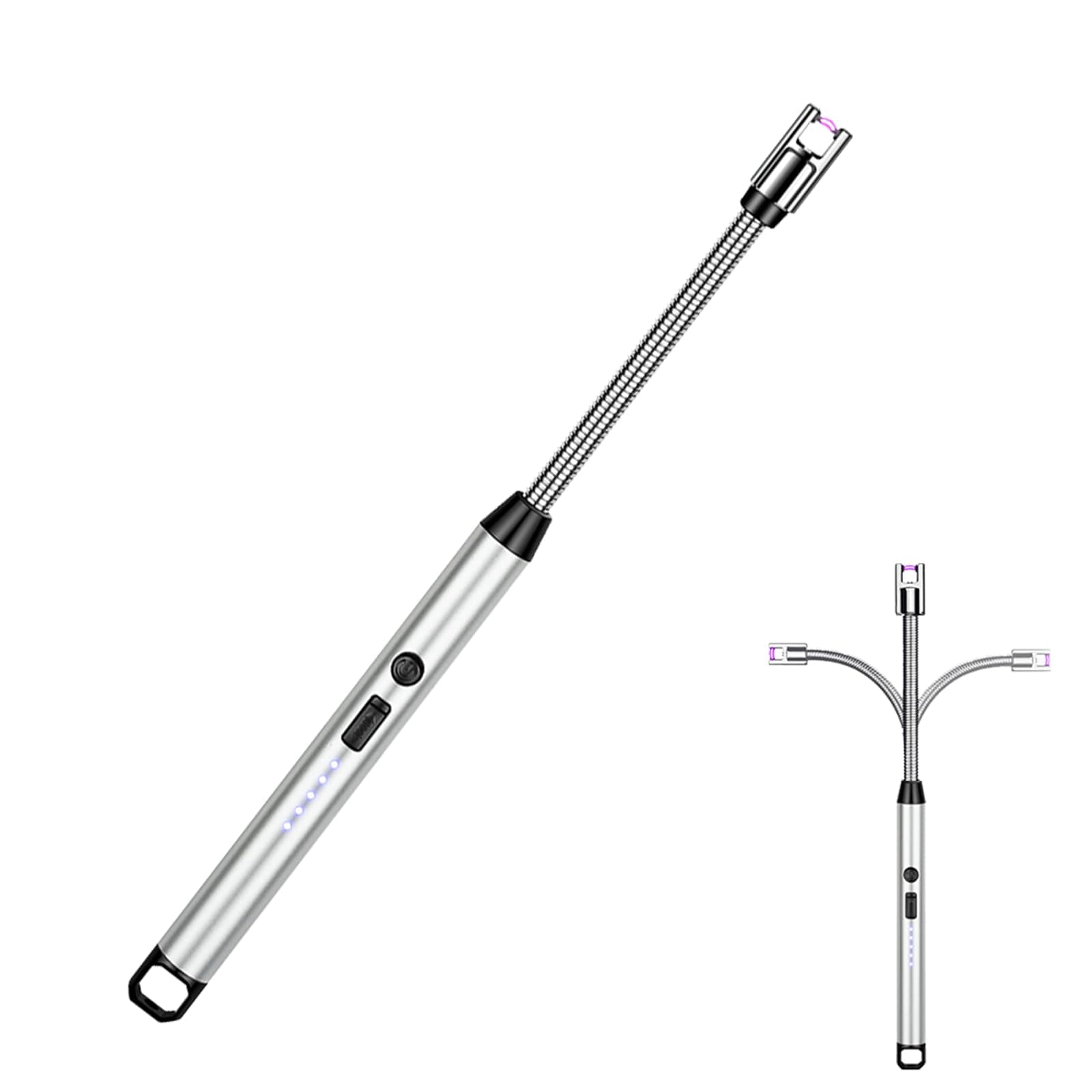 Electric Lighter,Candle Lighter,Rechargeable Arc Lighter with LED Display,Long Flexible Neck USB Lighter for Light Candles Gas Stoves Camping BBQ
