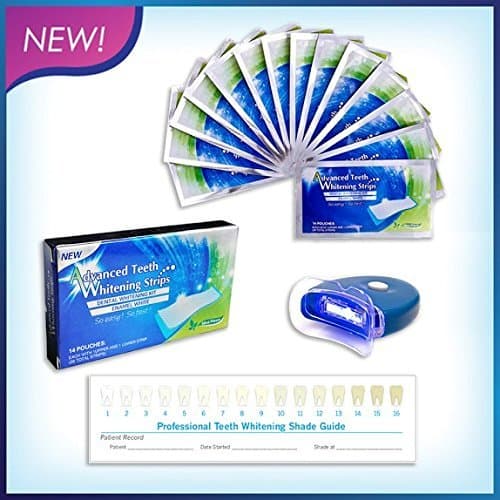 Advanced Teeth Whitening Strips (14 Day Supply) Easy-to-Use. Professional Whitening Gel. Instant Results. Free Shipping!