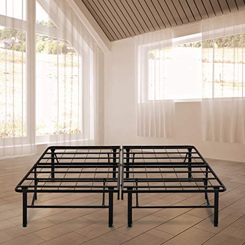 Boyd Sleep Raised Platform Bed Frame Base / Metal Mattress Foundation: 14" Height, Black, Full