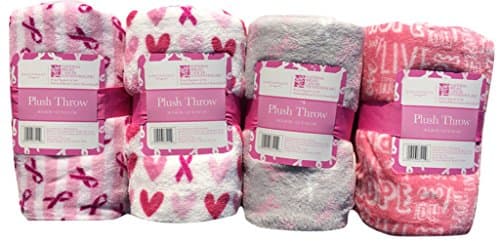 Breast Cancer Plush Throw 50" x 60"