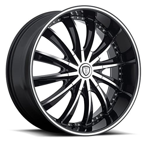 22" Inch Borghini B19 Black Machine Wheels Rims Only | Set of 4 | Includes Free Wheel Club LA T-Shirt | Fits Audi Mercedes BMW Infiniti Dodge Cadillac Chevy Ford Lexus Tesla Nissan Hyundai