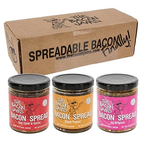 Bacon Spread - Spreadable Bacon Sampler Pack - Original Bacon, Red Chile Garlic, and Black Pepper - USDA Certified - Made With Real Bacon