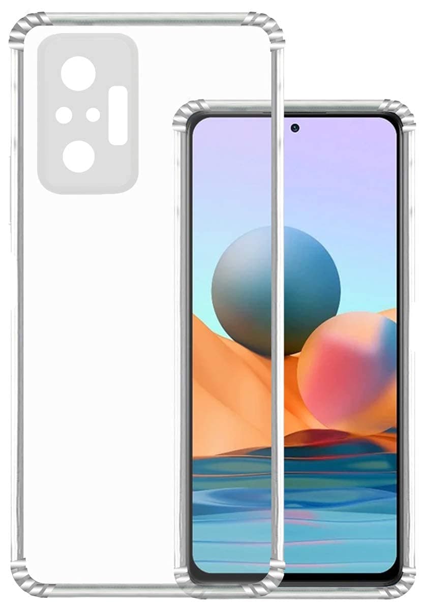 Back Cover Case for Xiaomi Redmi Note 10 Pro Max with Camera Protection, Xiaomi Redmi Note 10 Pro Max Back Cover (Shock Proof, Soft Silicon, Flexible, Transparent) by BK Jain Accessories