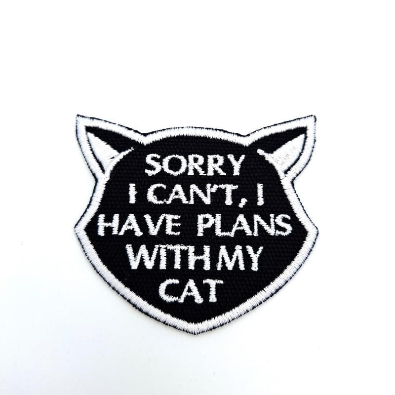 Plans with Cat Embroidered Patch Badge Applique Iron on