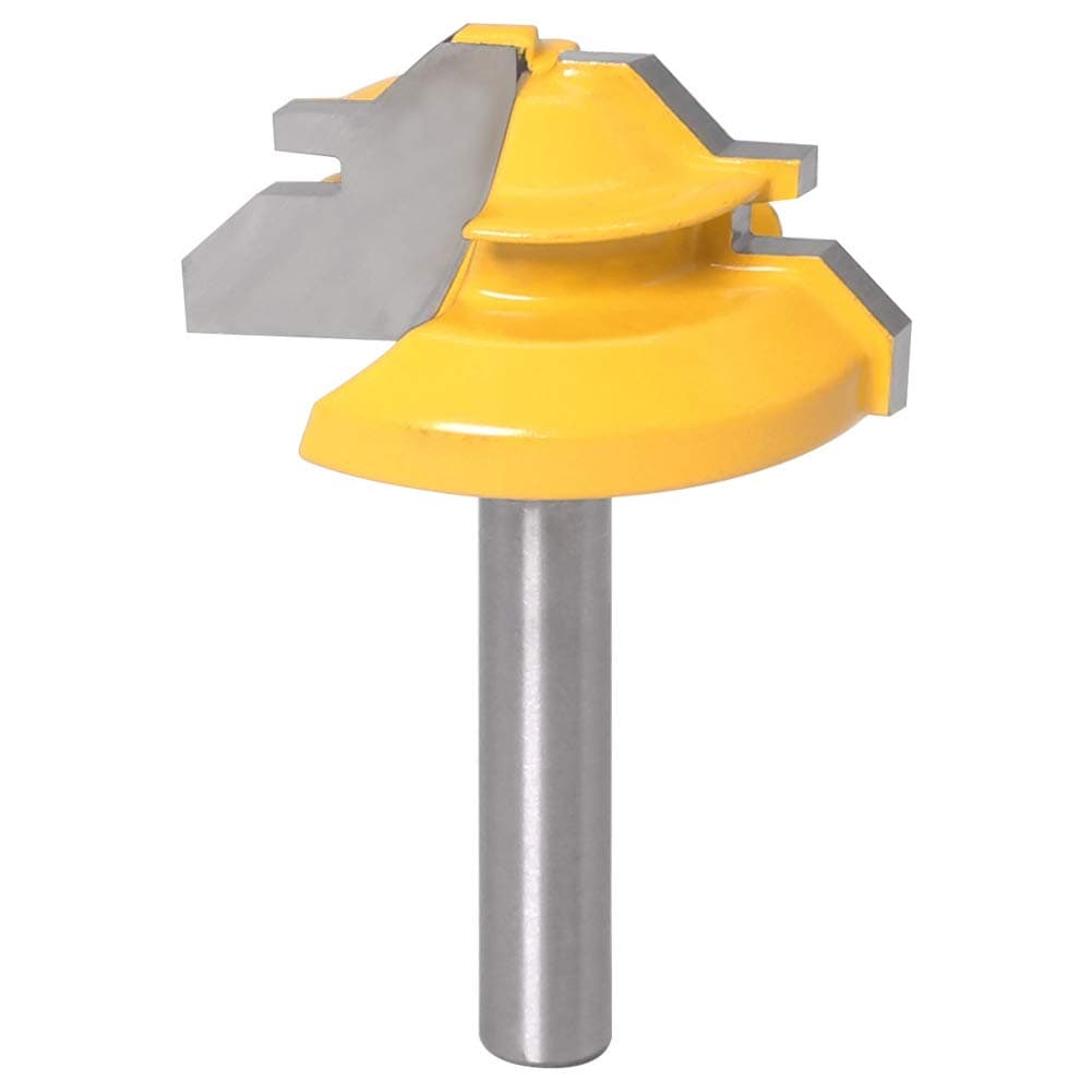 1/4" Shank 45 Degeree Lock Miter Router Bit 1-3/8" Diameter Tongue and Groove Router Bit Set Woodwork Cutter Power Tools Woodworking Joinery Bits