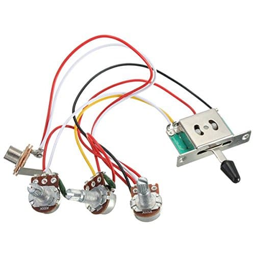 SOUND HOUSE 500 5-Way Switch 500k Pots Knobs Wiring Harness Pickup for Strat Stratocaster Guitar