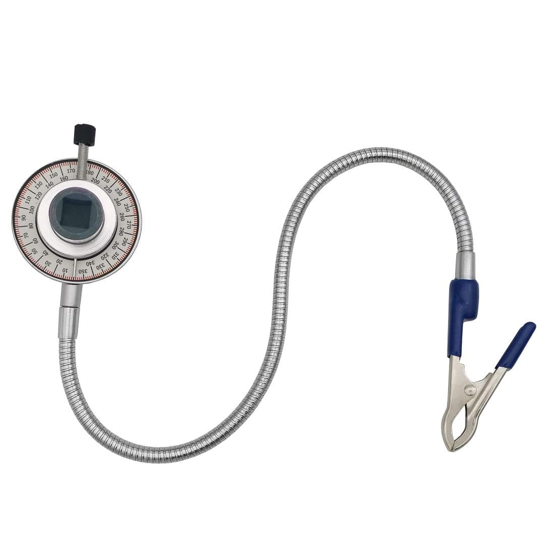 Torque Angle Meter, 1/2" Drive Wrench Angle Gauge, 14" Flexible Clip Arm, CR-V Steel
