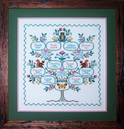 Coleshill Collection Family Tree Cross Stitch Sampler Kit
