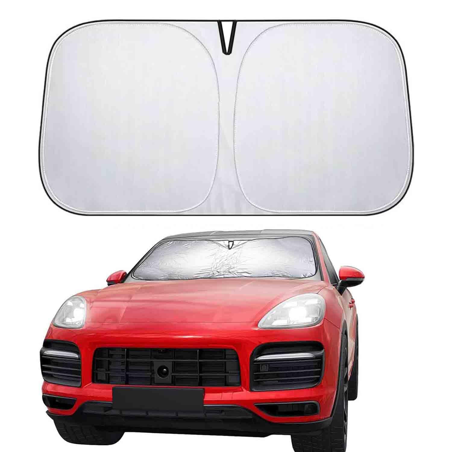 Car Windshield Sun Shade for Front Window, 55 * 27in Windscreen Sun Shade for Car inside Sun Protector for UV Ray, Sun Blocker Keep Interior Cool, Sun Screen Prevent Dashboard Fade