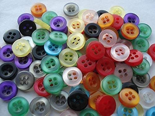PMK E Store Multicolor Simple 4 Hole Shirt Buttons for Men's (Pack of 300 Piece)