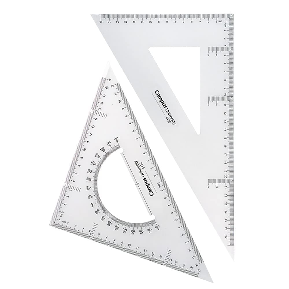 Campus University 6430/600096 - Drawing Set Square with Triangle and Integrated Protractor 30 cm