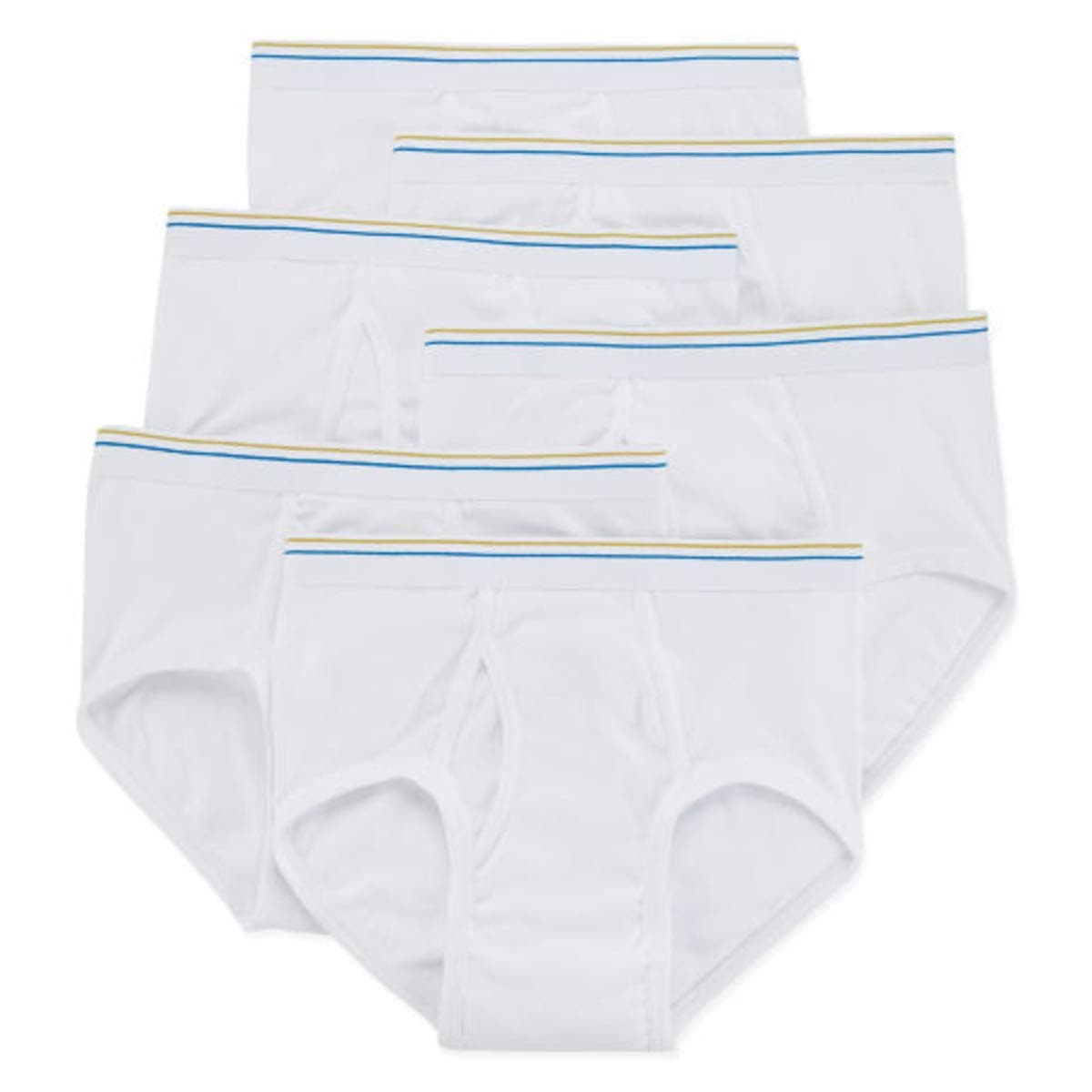 6 Pair Blended Cotton Full-Cut Briefs (Medium) White
