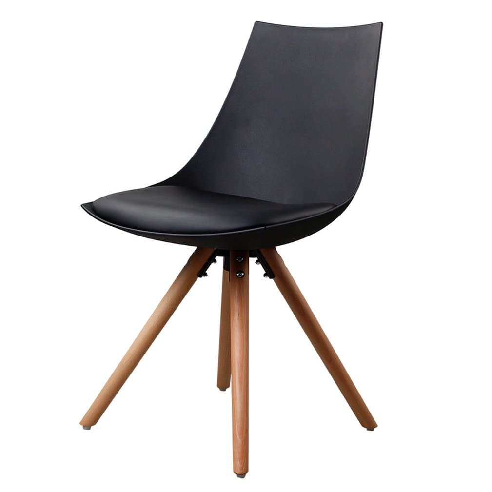 Eames Style Contemporary PP Seat PU Leather Dining Room Side Chair Eiffel Chairs Set Of 2
