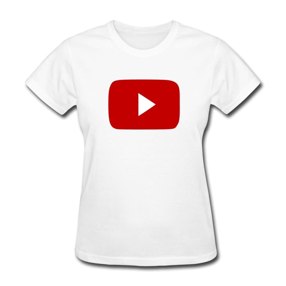 Youtube Play Button Women's T Shirt ,White