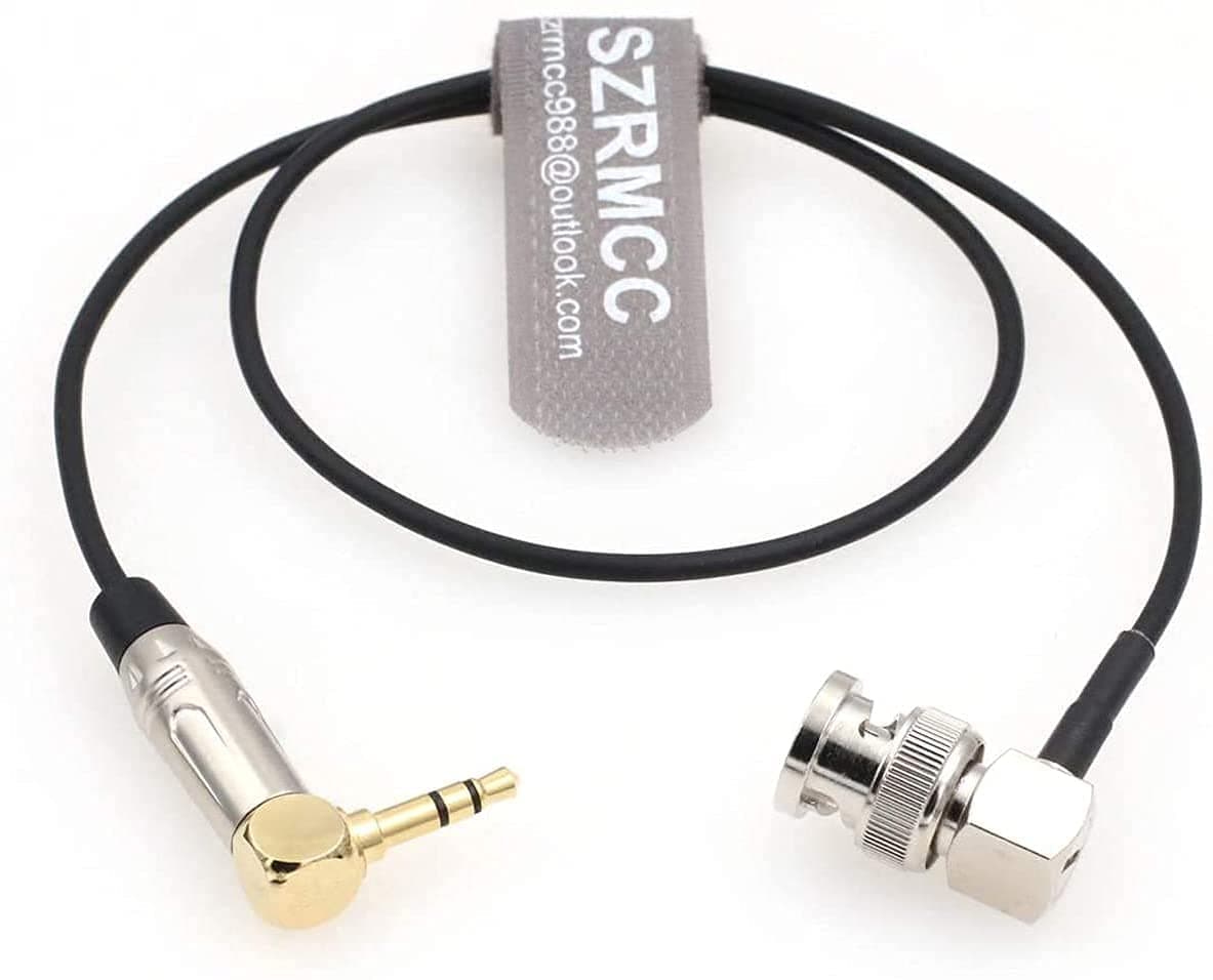 SZRMCC Tentacle Sync Right Angle 3.5mm TRS to BNC Timecode Cable for ARRI Camera C300 C500 F55 PDW-700