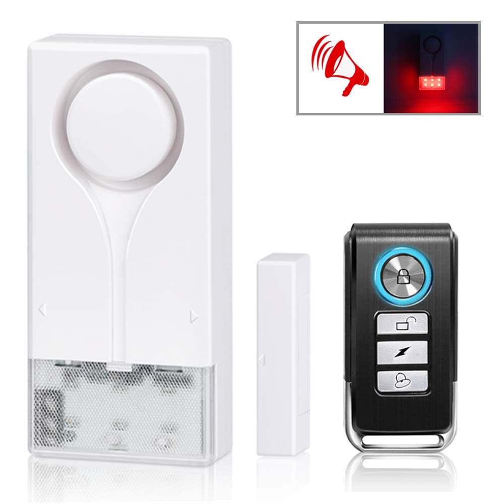Door alarm with strobe light