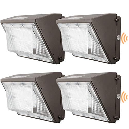 LED Wall Pack Light Include Photocell Dusk-to-Dawn Waterproof 60w,120Vac 5000K Daylight Outdoor 4pk