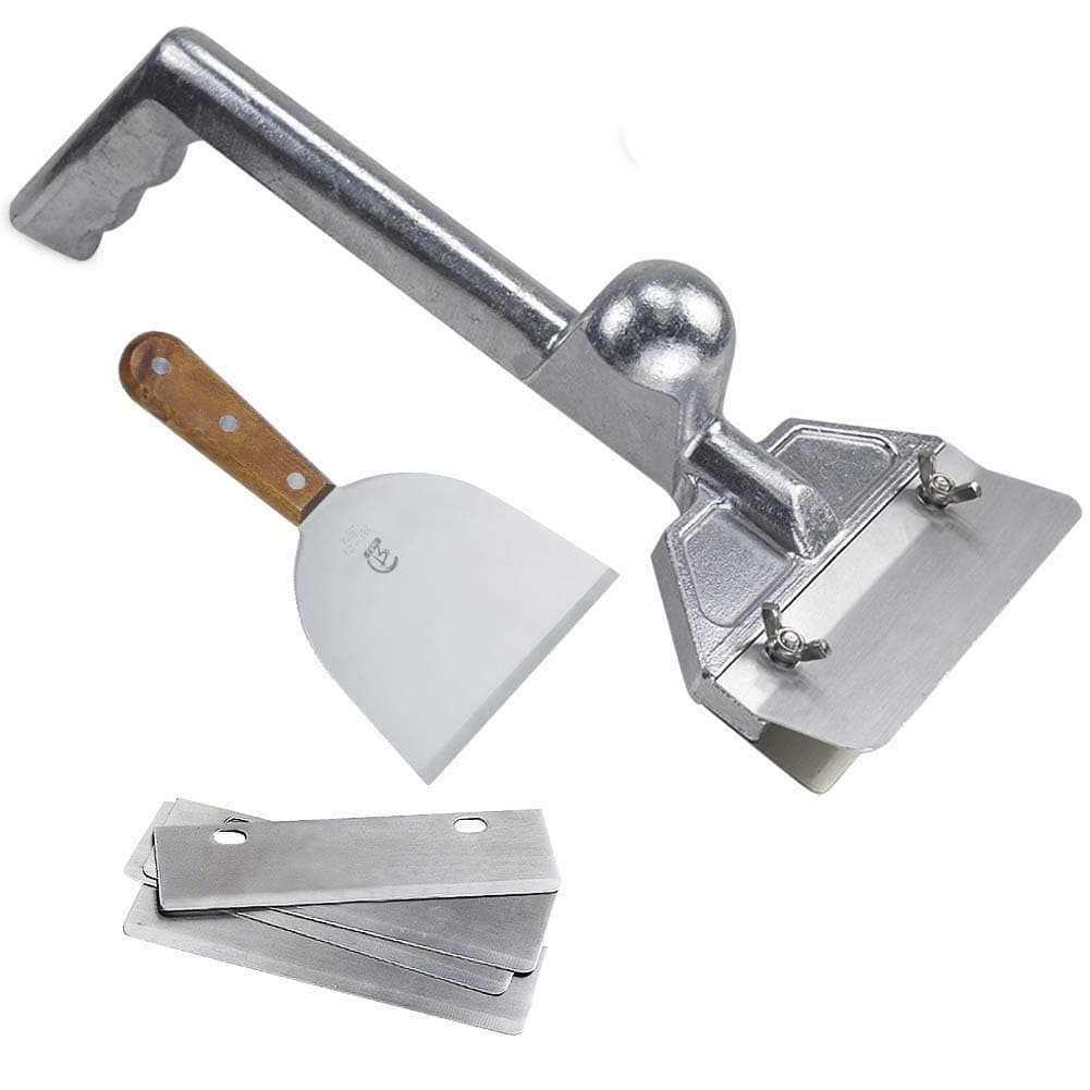 LRui Griddle Scraper Heavy Duty Grill Scraper Set with 5 Replacement Blades and Small Slant Edge Grill Scraper Flat Top Grill Accessories Griddle Cleaning Kit