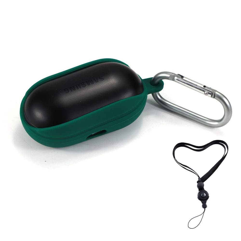 Compatible for Galaxy Buds Case Cover Silicone Bean. Protective Accessories Skin Cover Soft and Flexible, Anti-Scratch, Keychain Shockproof Nonslip Case for Samsung Galaxy Buds【Green】