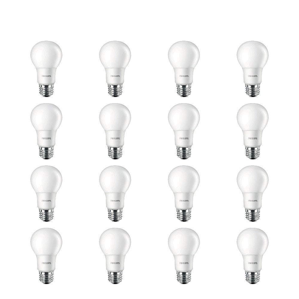 Basic Frosted Non-Dimmable A19 Light Bulb - EyeComfort Technology - 800 Lumen - Soft White (2700K) - 10W=60W - E26 Base - Old Version - Indoor - 16-Pack