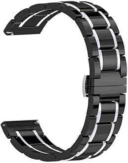 Watch Strap, 20mm 22mm 24mm Luxury Ceramic band for Women Men Watch Replacement Straps Smart Watch ceramic strap (Band Color : Black white, Band Width : 22mm)