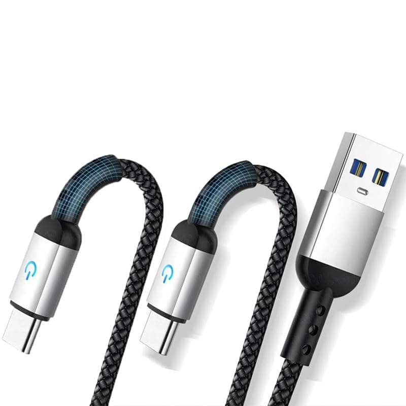 2-Pack 2M USB C Charger Cable, USB A to USB C Braided Phone Charger for iPhone 15/16, Samsung S22/S21/S23/S24, Pixel, iPad, Switch (Fast Charging, 5A/100W)